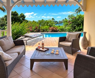 Salon terrasse villa grande Anse